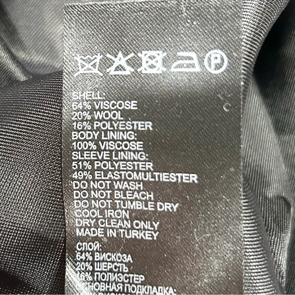 Reiss Hardie Plaid Wool Blend Coat Black White Checked 10 - Picture 13 of 13